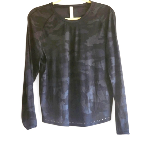 Lululemon Athletica Black Camouflage Top Size 8 - Picture 1 of 4